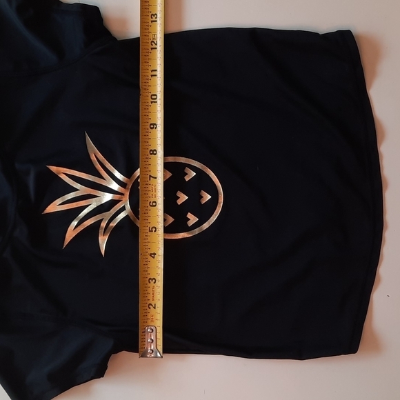 Cat and Jack large 10 12 black gold pineapple short sleeve swim rashguard - Picture 7 of 7